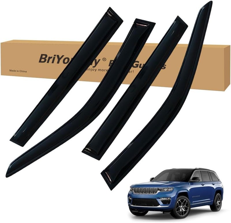 BriYorWay Vent Shades Rain Guards for Jeep Grand Cherokee 2022 2023 2024 2025 Accessories, for Jeep Grand Cherokee Window Deflectors Window Visors - Image 1